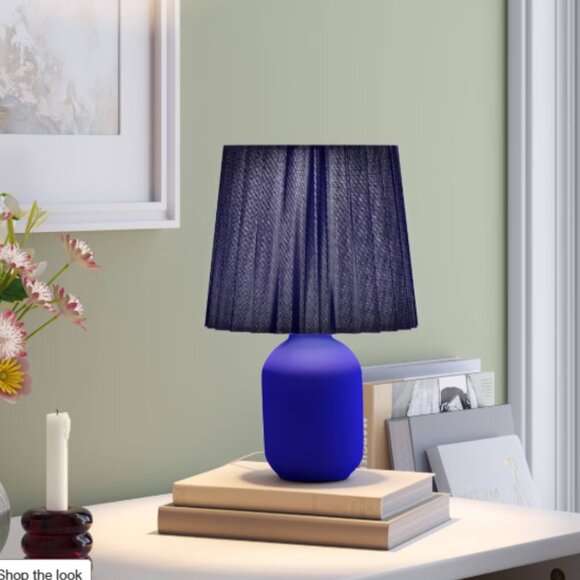 2 pcs Blue Mini Ceramic Lamp Brand New in a Box - Picture 2 of 5